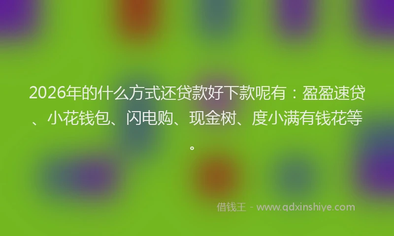 2026年的什么方式还贷款好下款呢有：盈盈速贷、小花钱包、闪电购、现金树、度小满有钱花等。