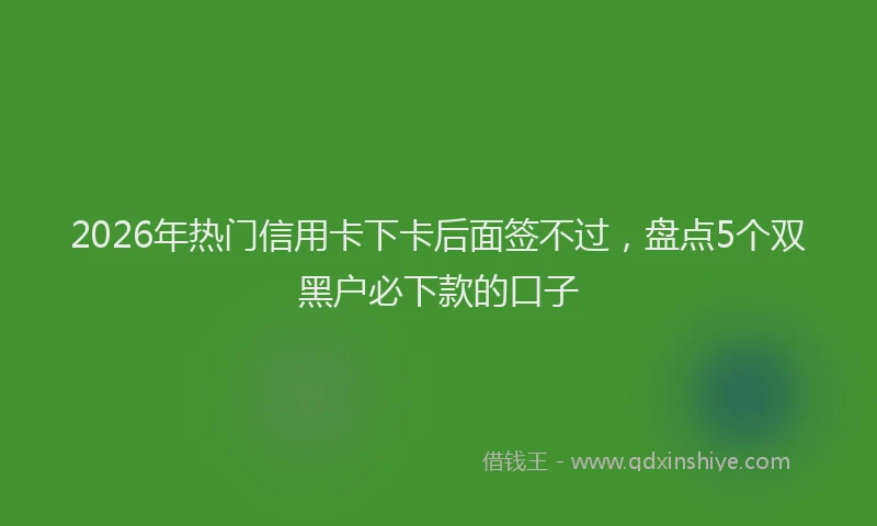 2026年热门信用卡下卡后面签不过，盘点5个双黑户必下款的口子