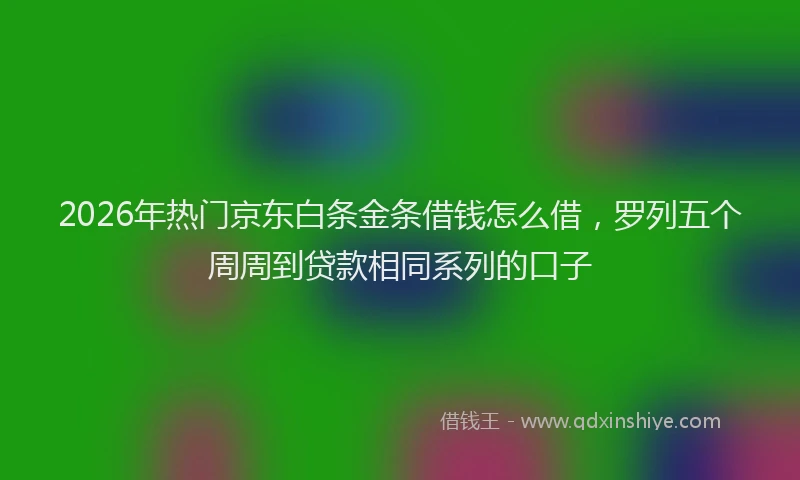 2026年热门京东白条金条借钱怎么借，罗列五个周周到贷款相同系列的口子
