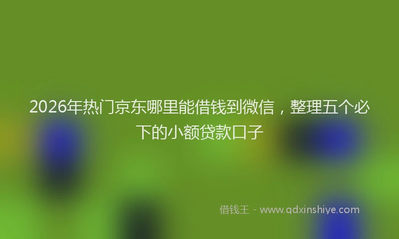 2026年热门京东哪里能借钱到微信，整理五个必下的小额贷款口子