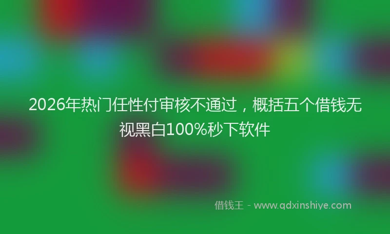 2026年热门任性付审核不通过，概括五个借钱无视黑白100%秒下软件