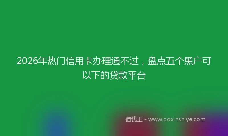 2026年热门信用卡办理通不过，盘点五个黑户可以下的贷款平台