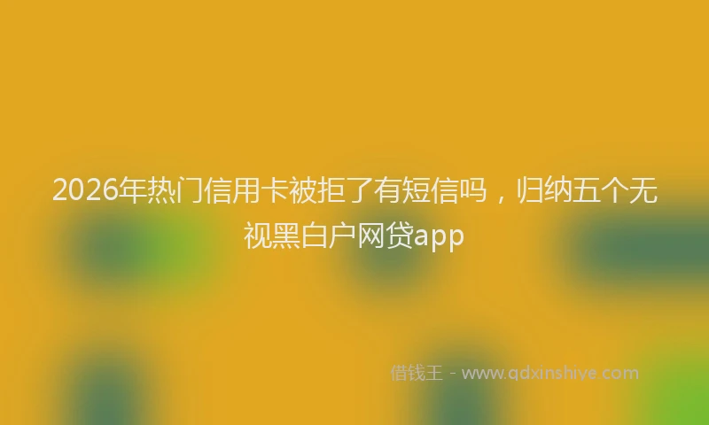 2026年热门信用卡被拒了有短信吗，归纳五个无视黑白户网贷app