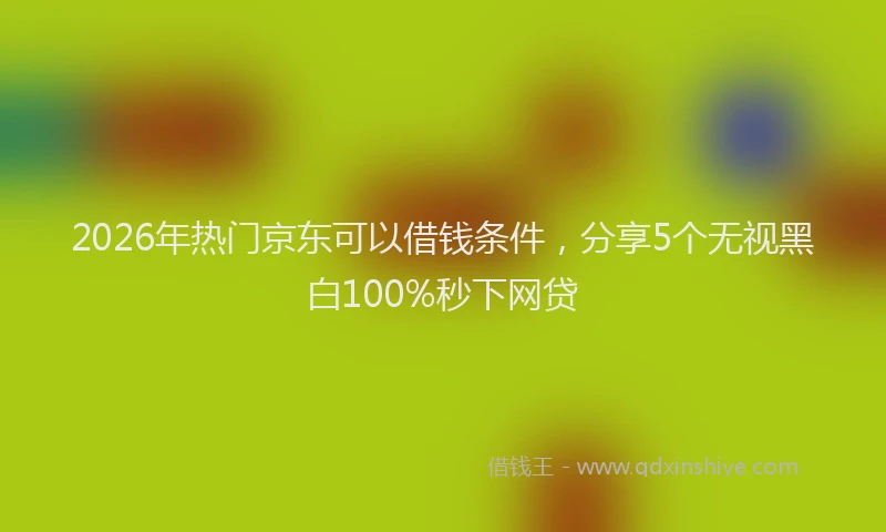 2026年热门京东可以借钱条件，分享5个无视黑白100%秒下网贷