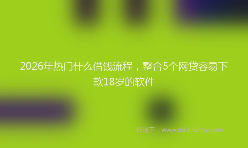 2026年热门什么借钱流程，整合5个网贷容易下款18岁的软件