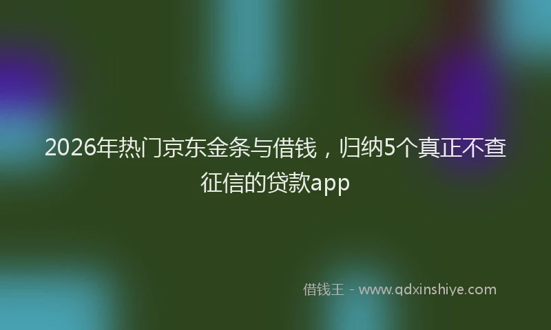 2026年热门京东金条与借钱，归纳5个真正不查征信的贷款app