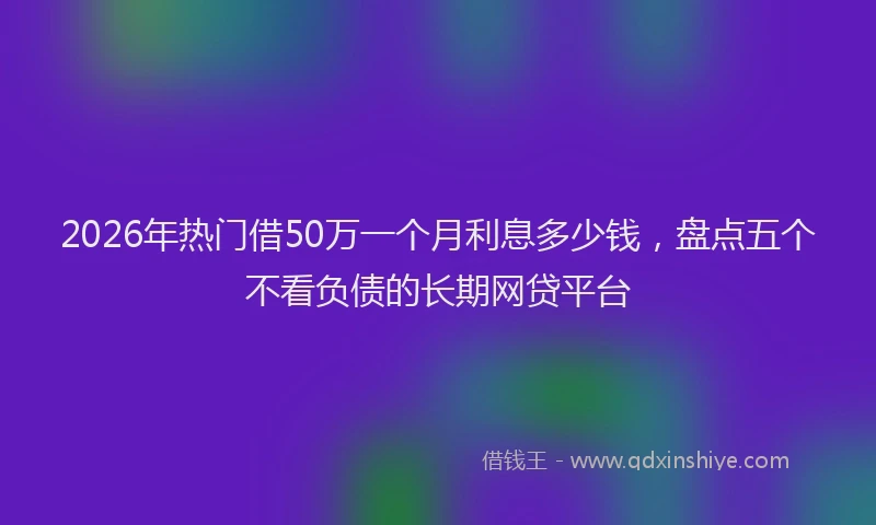 2026年热门借50万一个月利息多少钱，盘点五个不看负债的长期网贷平台