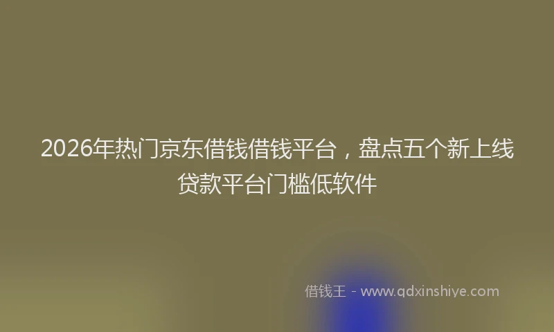 2026年热门京东借钱借钱平台，盘点五个新上线贷款平台门槛低软件