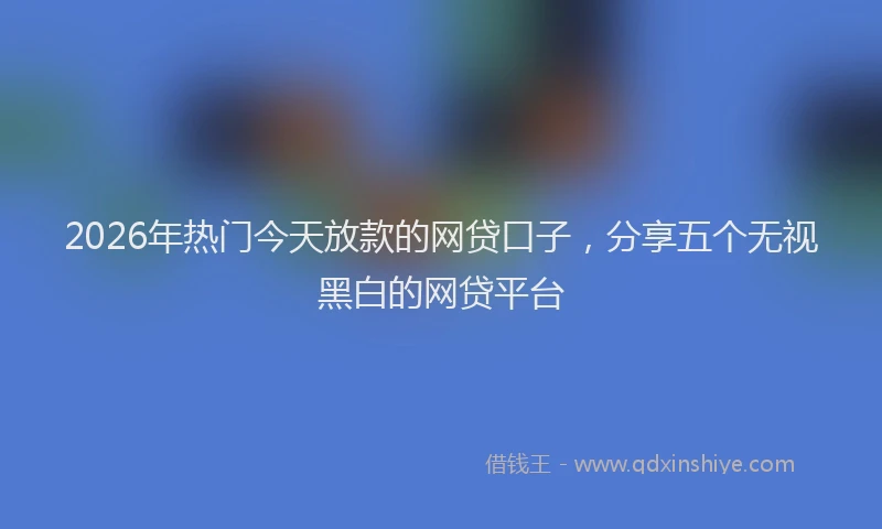 2026年热门今天放款的网贷口子，分享五个无视黑白的网贷平台