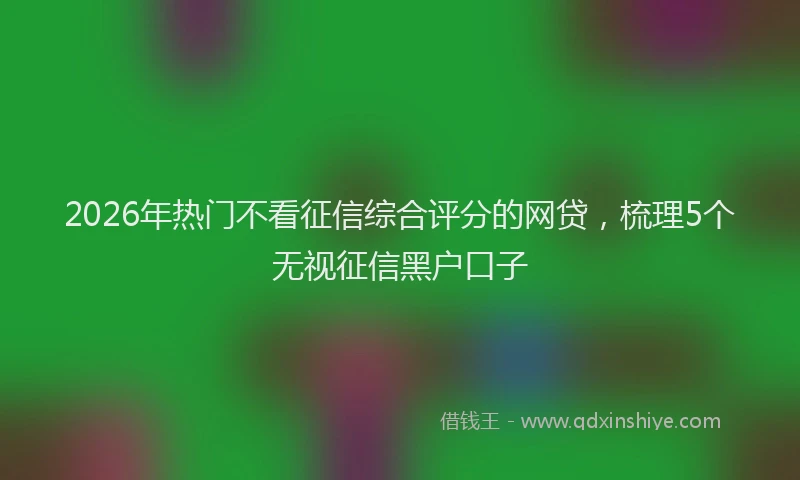2026年热门不看征信综合评分的网贷，梳理5个无视征信黑户口子