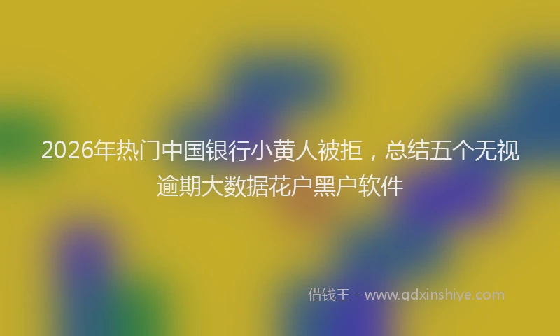 2026年热门中国银行小黄人被拒，总结五个无视逾期大数据花户黑户软件