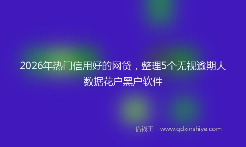 2026年热门信用好的网贷，整理5个无视逾期大数据花户黑户软件