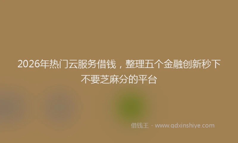 2026年热门云服务借钱，整理五个金融创新秒下不要芝麻分的平台