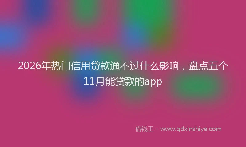 2026年热门信用贷款通不过什么影响，盘点五个11月能贷款的app
