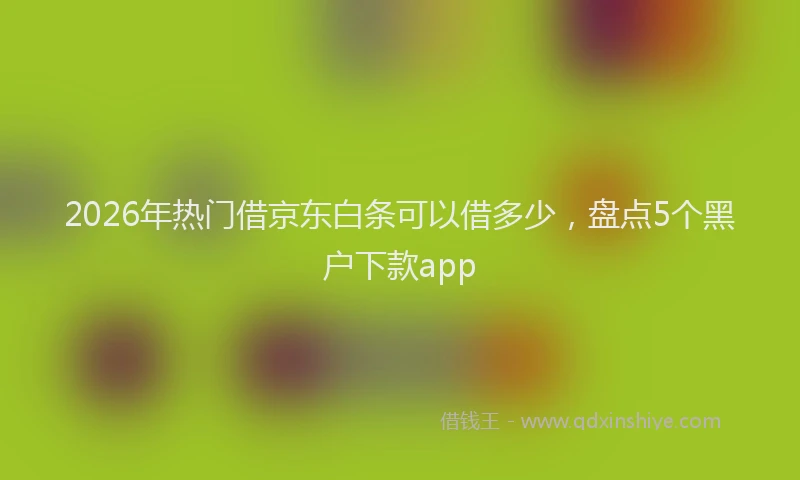 2026年热门借京东白条可以借多少，盘点5个黑户下款app