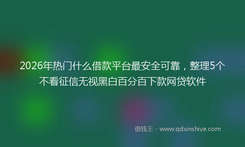2026年热门什么借款平台最安全可靠，整理5个不看征信无视黑白百分百下款网贷软件
