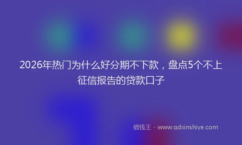 2026年热门为什么好分期不下款，盘点5个不上征信报告的贷款口子