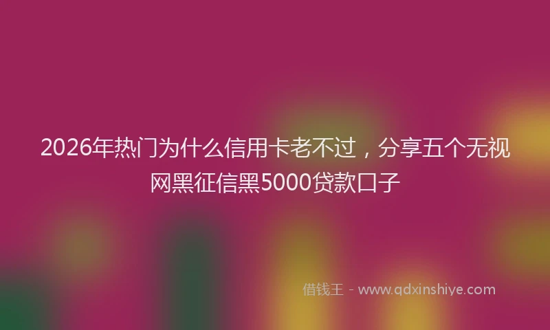 2026年热门为什么信用卡老不过，分享五个无视网黑征信黑5000贷款口子