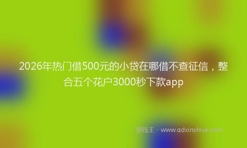 2026年热门借500元的小贷在哪借不查征信，整合五个花户3000秒下款app