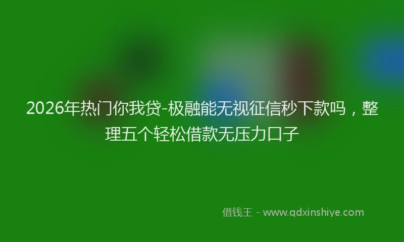 2026年热门你我贷-极融能无视征信秒下款吗，整理五个轻松借款无压力口子