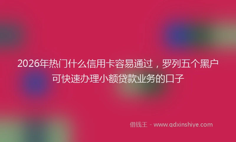 2026年热门什么信用卡容易通过，罗列五个黑户可快速办理小额贷款业务的口子