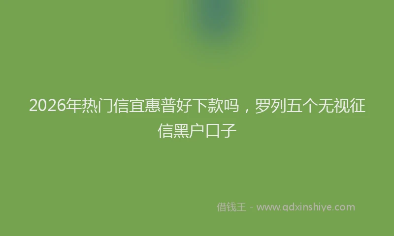2026年热门信宜惠普好下款吗，罗列五个无视征信黑户口子