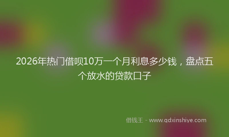 2026年热门借呗10万一个月利息多少钱，盘点五个放水的贷款口子