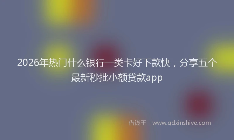 2026年热门什么银行一类卡好下款快，分享五个最新秒批小额贷款app