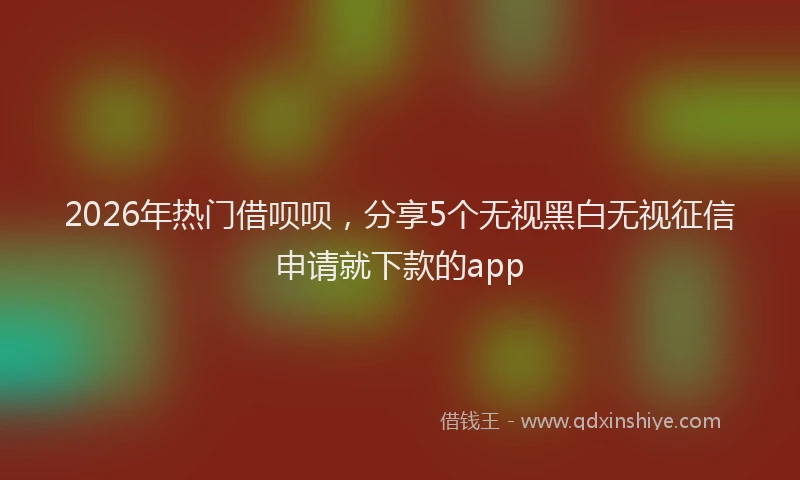 2026年热门借呗呗，分享5个无视黑白无视征信申请就下款的app