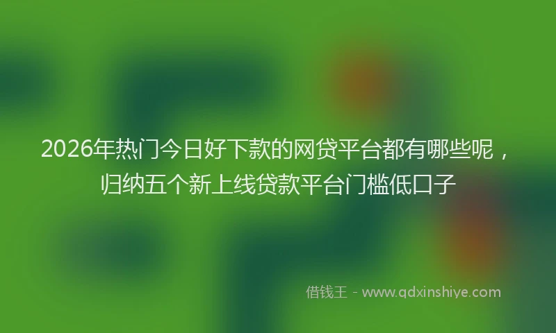 2026年热门今日好下款的网贷平台都有哪些呢，归纳五个新上线贷款平台门槛低口子