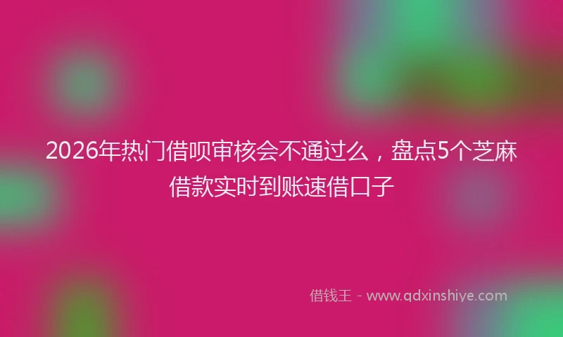 2026年热门借呗审核会不通过么，盘点5个芝麻借款实时到账速借口子