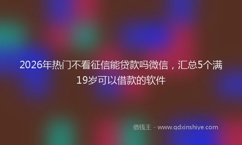 2026年热门不看征信能贷款吗微信，汇总5个满19岁可以借款的软件
