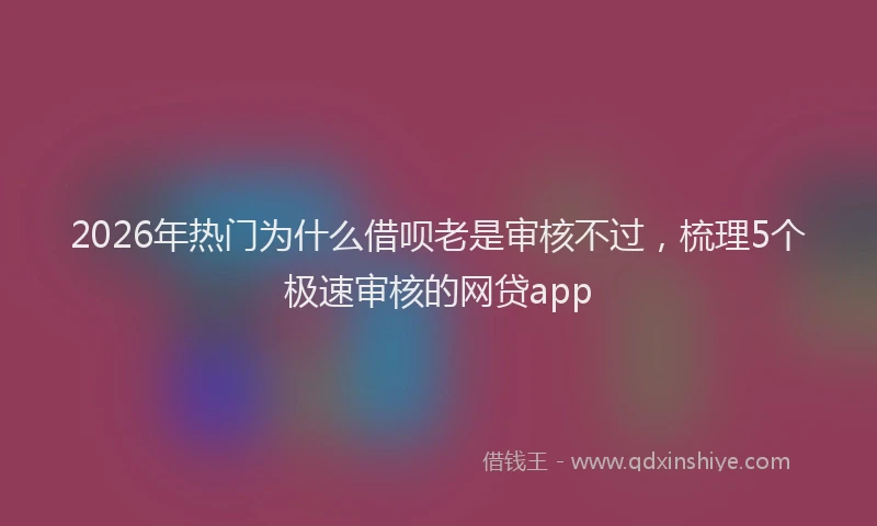 2026年热门为什么借呗老是审核不过，梳理5个极速审核的网贷app