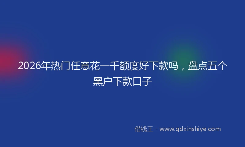 2026年热门任意花一千额度好下款吗，盘点五个黑户下款口子