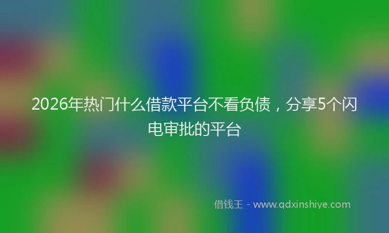 2026年热门什么借款平台不看负债，分享5个闪电审批的平台