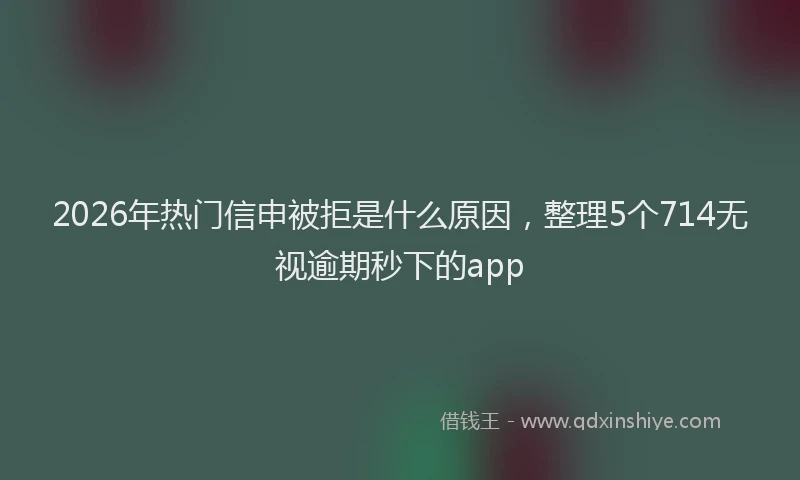 2026年热门信申被拒是什么原因，整理5个714无视逾期秒下的app
