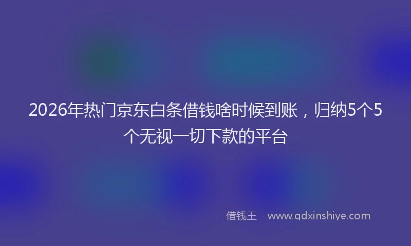 2026年热门京东白条借钱啥时候到账，归纳5个5个无视一切下款的平台