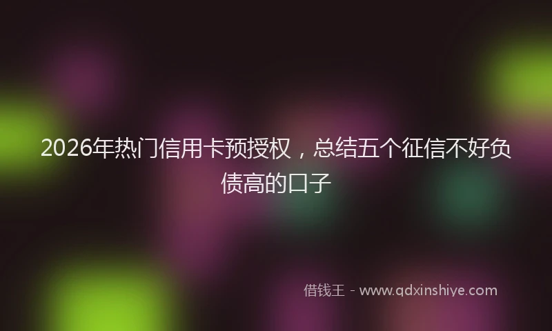 2026年热门信用卡预授权，总结五个征信不好负债高的口子
