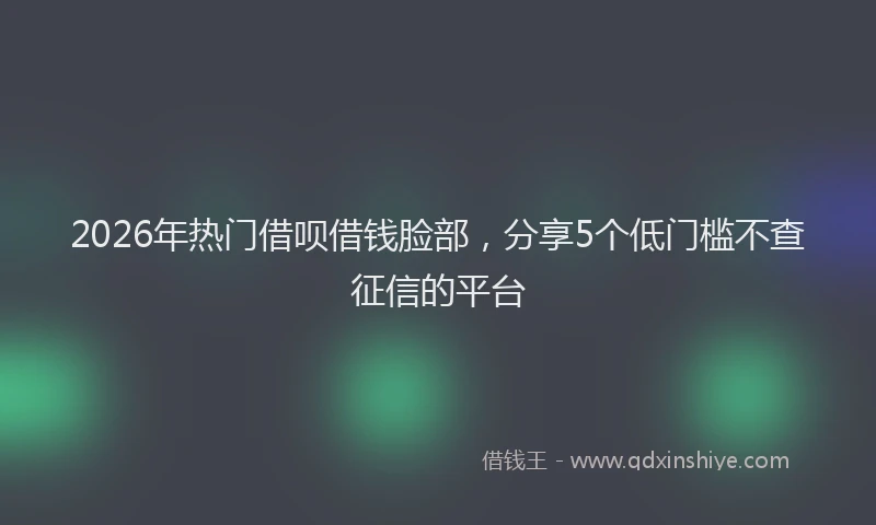 2026年热门借呗借钱脸部，分享5个低门槛不查征信的平台