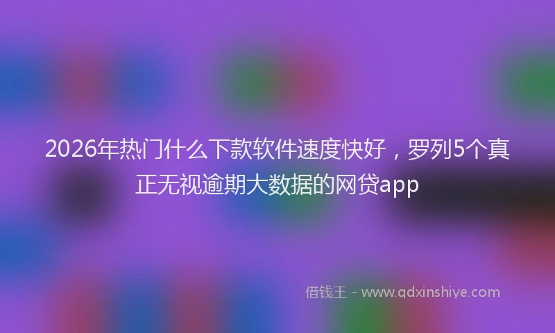 2026年热门什么下款软件速度快好，罗列5个真正无视逾期大数据的网贷app