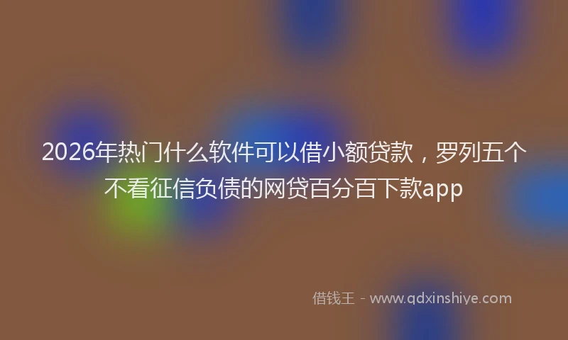 2026年热门什么软件可以借小额贷款，罗列五个不看征信负债的网贷百分百下款app
