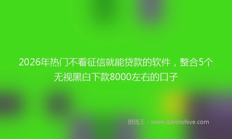 2026年热门不看征信就能贷款的软件，整合5个无视黑白下款8000左右的口子