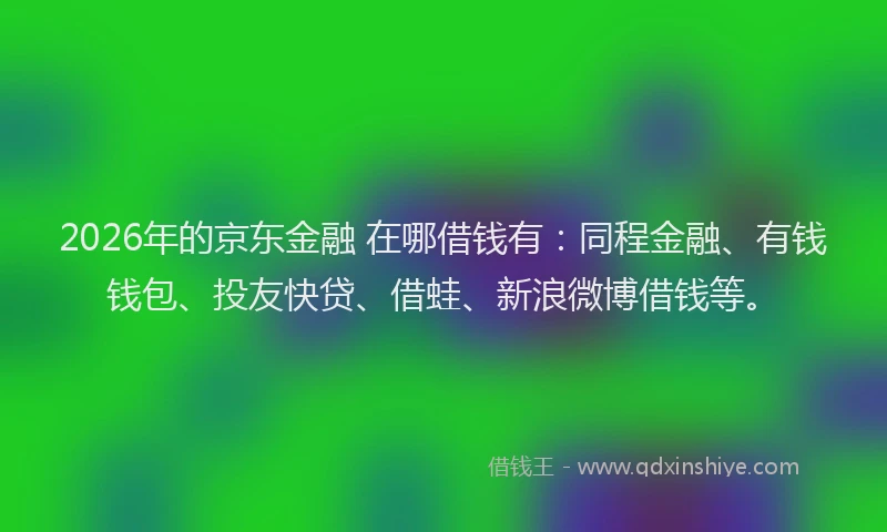2026年的京东金融 在哪借钱有：同程金融、有钱钱包、投友快贷、借蛙、新浪微博借钱等。
