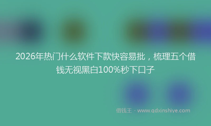 2026年热门什么软件下款快容易批，梳理五个借钱无视黑白100%秒下口子