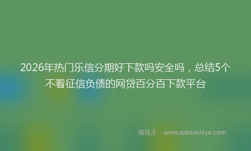 2026年热门乐信分期好下款吗安全吗，总结5个不看征信负债的网贷百分百下款平台