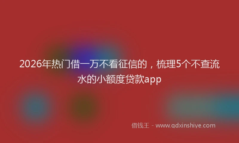 2026年热门借一万不看征信的，梳理5个不查流水的小额度贷款app
