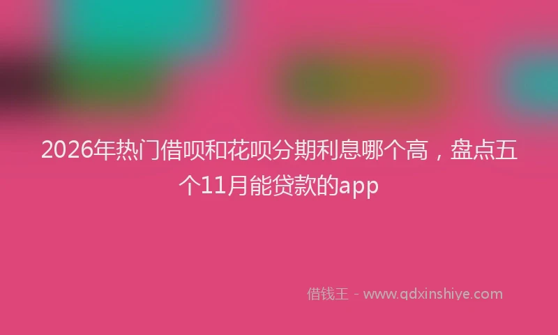 2026年热门借呗和花呗分期利息哪个高，盘点五个11月能贷款的app