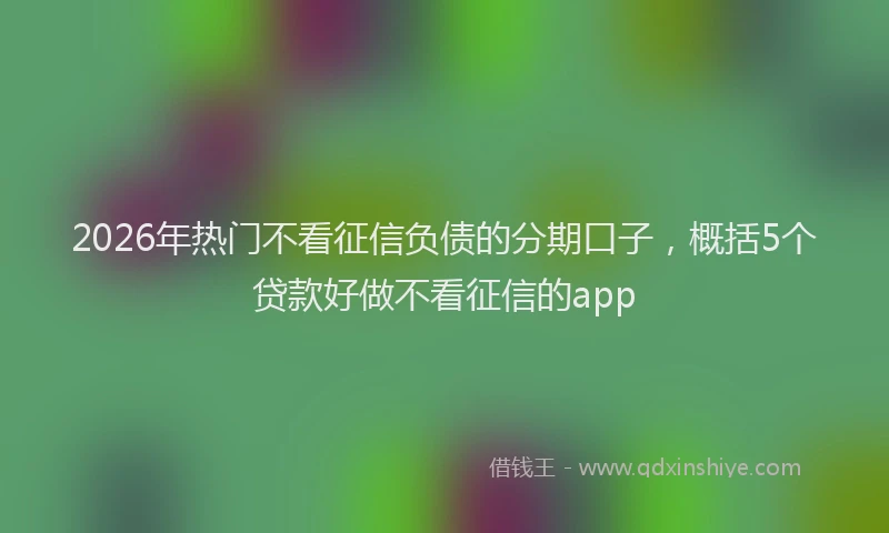 2026年热门不看征信负债的分期口子，概括5个贷款好做不看征信的app