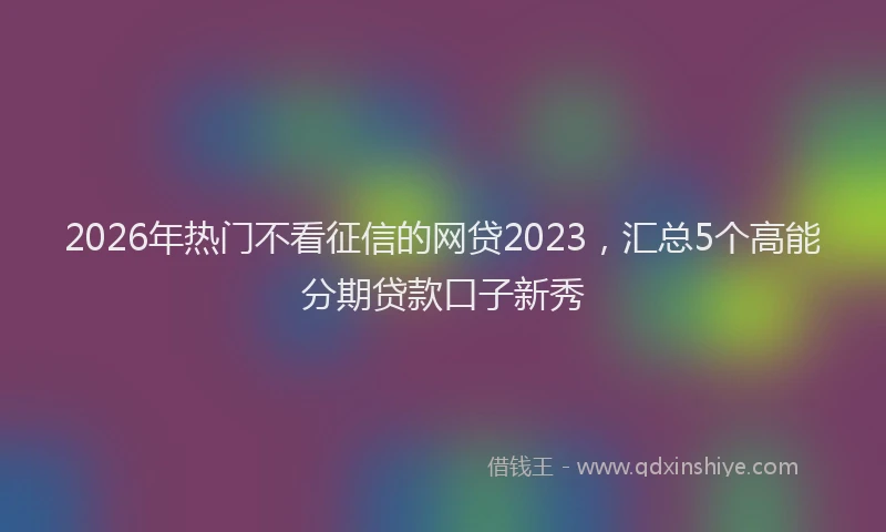 2026年热门不看征信的网贷2023，汇总5个高能分期贷款口子新秀