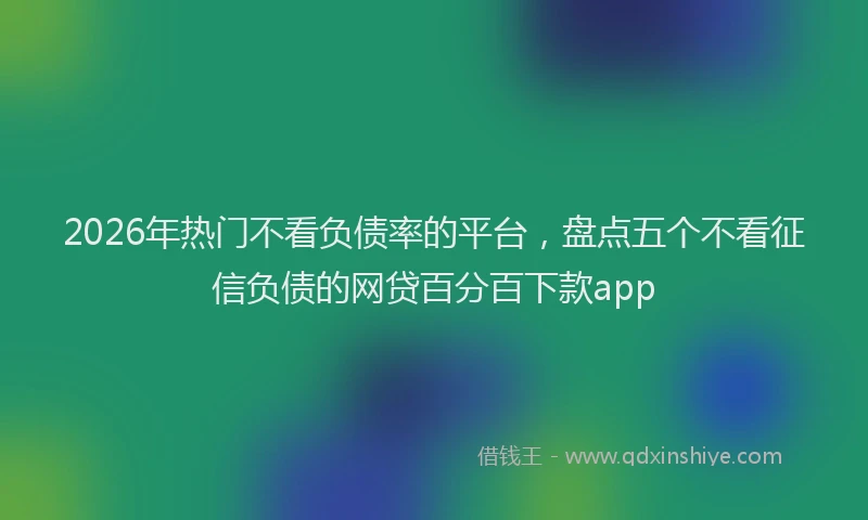 2026年热门不看负债率的平台，盘点五个不看征信负债的网贷百分百下款app